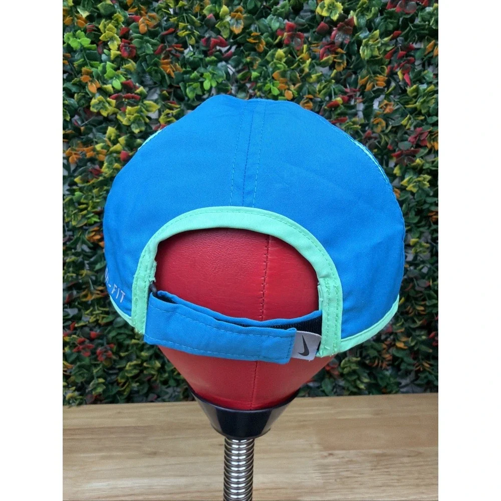 Nike Featherlight Dry Fit Hat Running Gym Tennis Cap Adjustable Blue Green Women